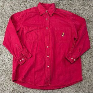 CAROLINA BLUES Button Front Shirt Logo Casual Preppy Basic Western Sz 16W READ